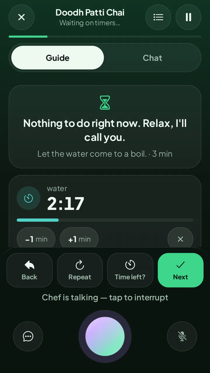InvoChef Cooking Mode